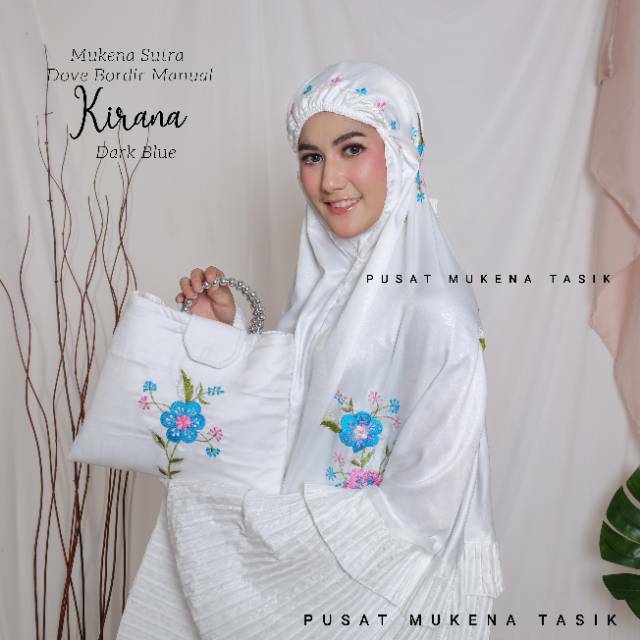 MUKENA PRISKET DEWASA SUTRA DOVE BORDIR MANUAL KIRANA | GROSIR BELI MUKENA PLISKET MURAH AMORA