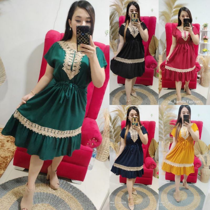 DASTER RENDA ARABIAN TERLARIS TERBARU TERMURAH LENGAN PENDEK REALPICT - FASHION WANITA - DRESS WANIT