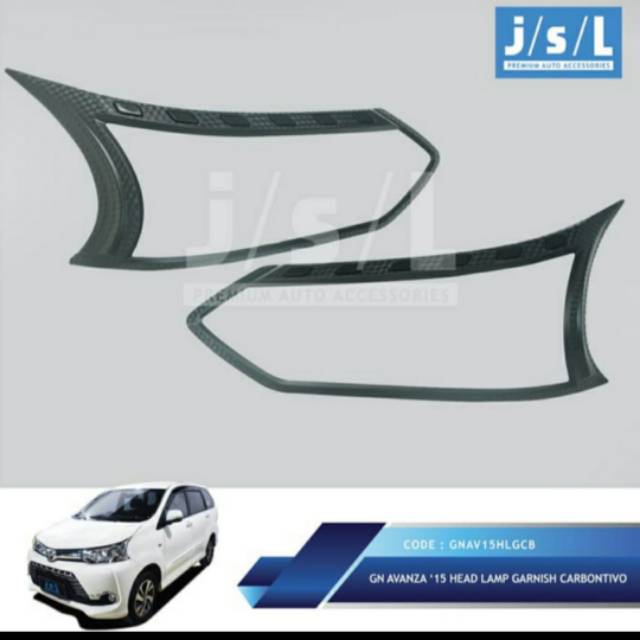 Garnish lampu depan all new Avanza carbon/ head lamp garnish carbontivo jsl