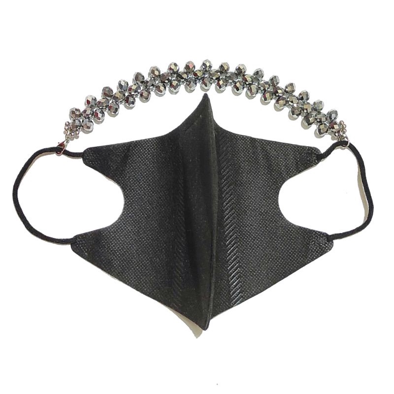 Konektor Masker Hijab Mask Connector Strap  Bernadette Crystal Diamond Blink Anyam