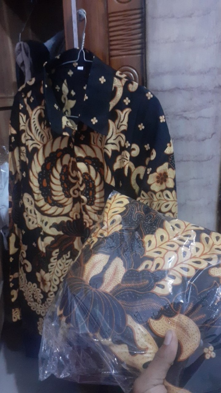 (family Ada Anaknya) Batik Couple 2499 Motif Manggar Sumber Urip Grosir Couple Gisel