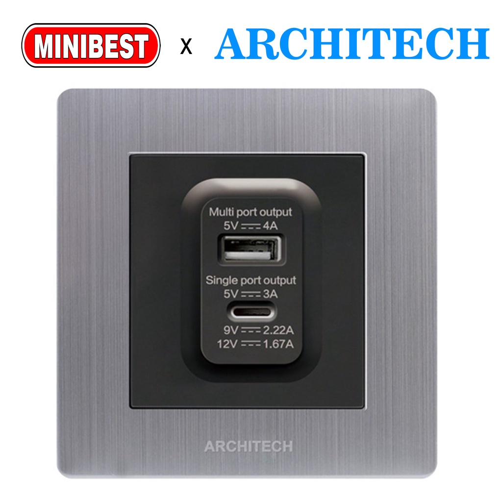 MINIBEST ARCHITECH VENUS A69 SILVER / SAKLAR USB / STOP KONTAK COLOKAN VENUS NEW 2.3