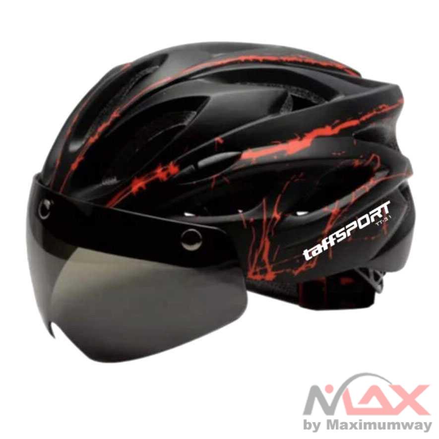 Helm Sepeda dengan kacamata removable ultra ringan buildin Visor Removable Lens Cycling Bike Helmet