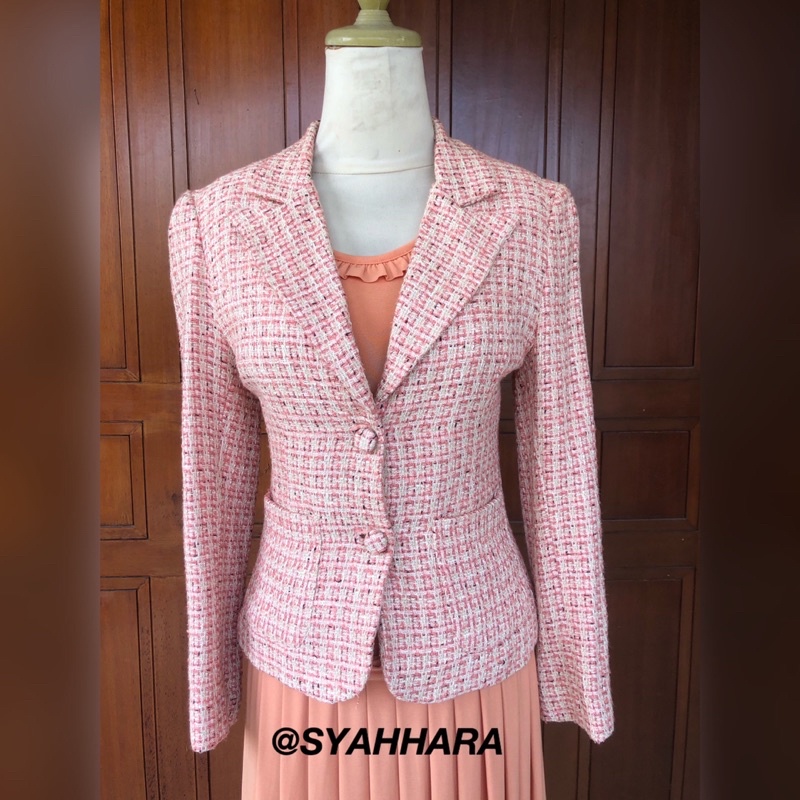 Blazer Tweed Korea, peemium Bahan Tebal