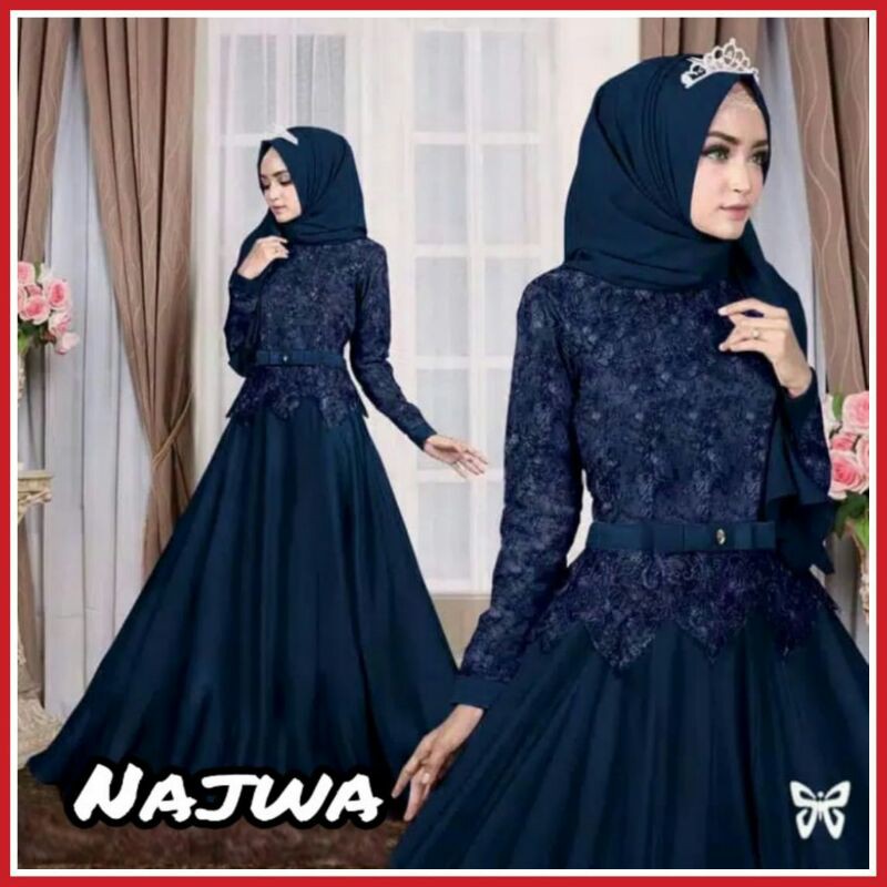 Gamis Pesta mewah Najwa Fashion Muslim Gaun pesta