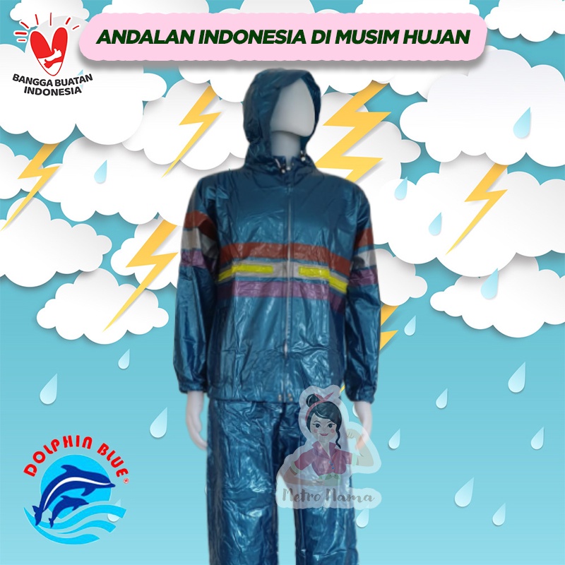 Jas Hujan Setelan Jaket Celana Optimus Dolphin Gold G 619 Original New