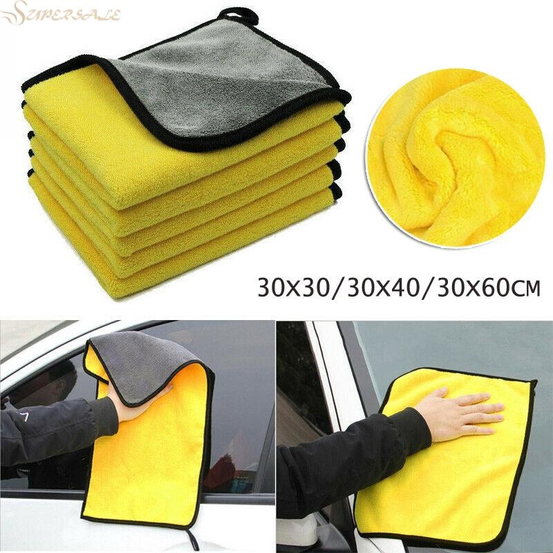 KAIN LAP MICROFIBER 30x30 CM 30X40CM KAIN LAP KUNING MOBIL MOTOR SERBAGUNA 2 SISI OTOMOTIF TOWEL 600 GSM