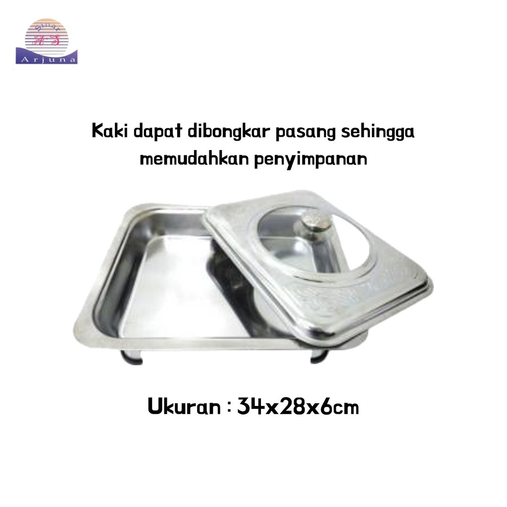 TEMPAT MAKAN PRASMANAN STAINLESS COMBI KACA WARMER FAST FOOD DISH