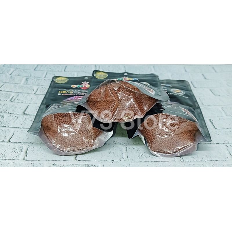 PELET OKIKO PLATINUM HEAD 100GR  PAKAN IKAN LOHAN HITAM