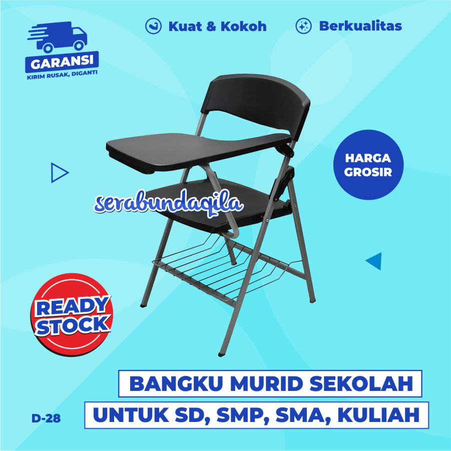 D28 meja kursi bangku sekolah rangka besi harga murah cocok untuk SD / SMP / SMA
