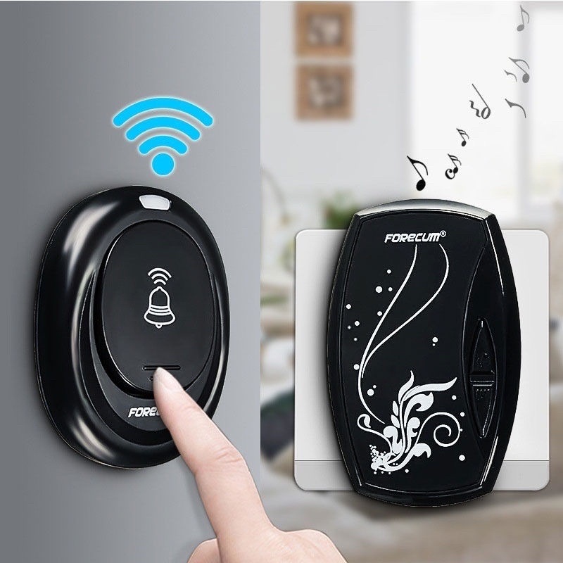 Bell Pintu Alarm Pintu Wireless Waterproof dengan EU Plug