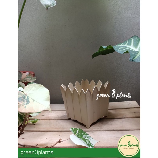 Pot Bunga Tanaman Plastik Lucky Star Pagar 5742 Cream