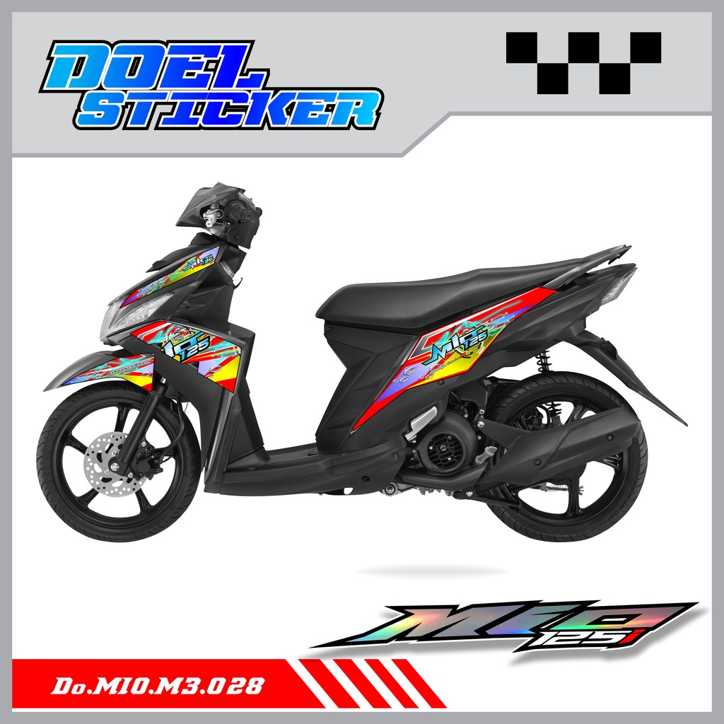 Sticker Striping Mio M3 , Mio Z , Mio 125 List Variasi Hologram pelangi,Crome Doel 028