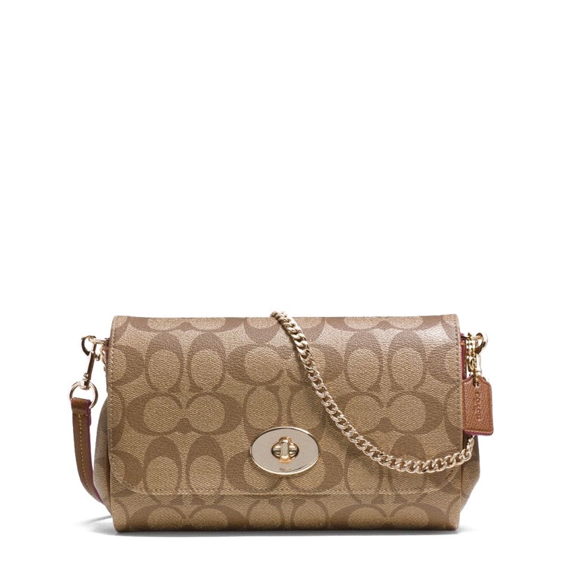 [ORIGINAL 100%] Coach 34615 Mini Ruby Crossbody In Signature Canvas - Khaki Saddle