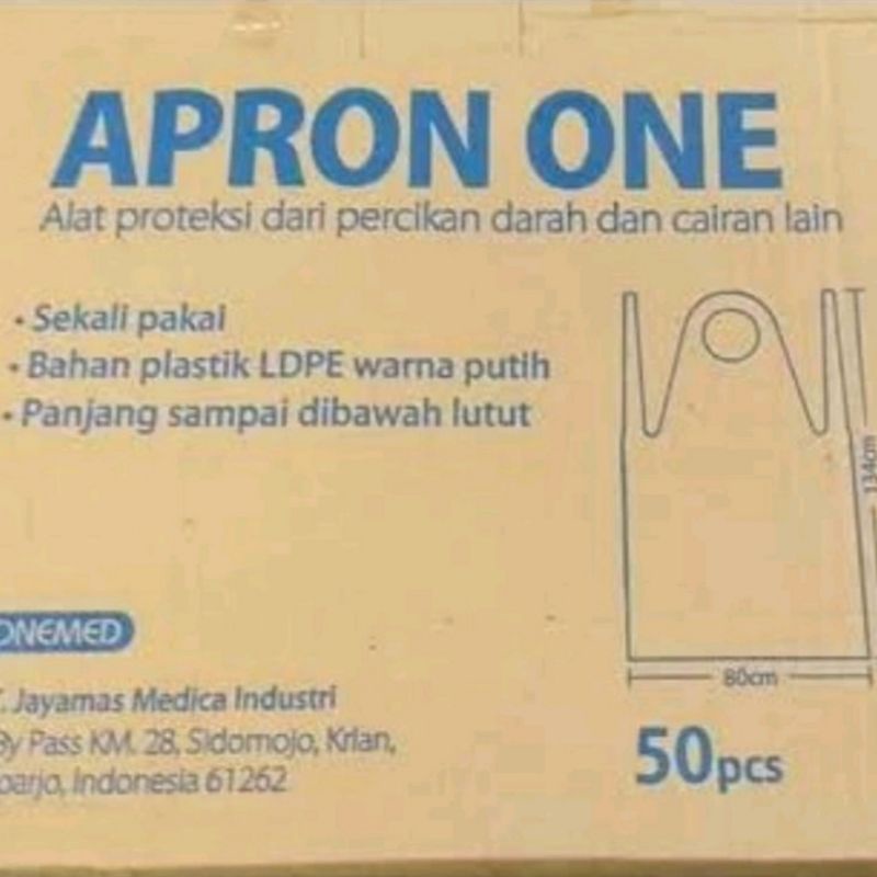 APRON ONEMED ECER / APRON ONE / APRON PLASTIK ONEMED
