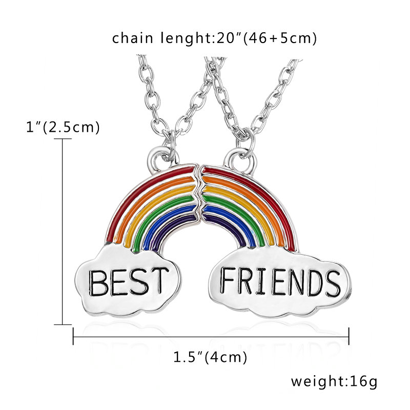 Kalung Persahabatan Dengan Liontin Warna Pelangi