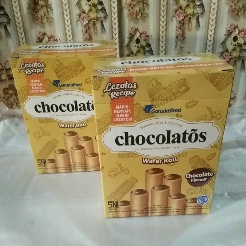 

wafer chocolatos roll garuda food isi 24pics berat bersih 192g