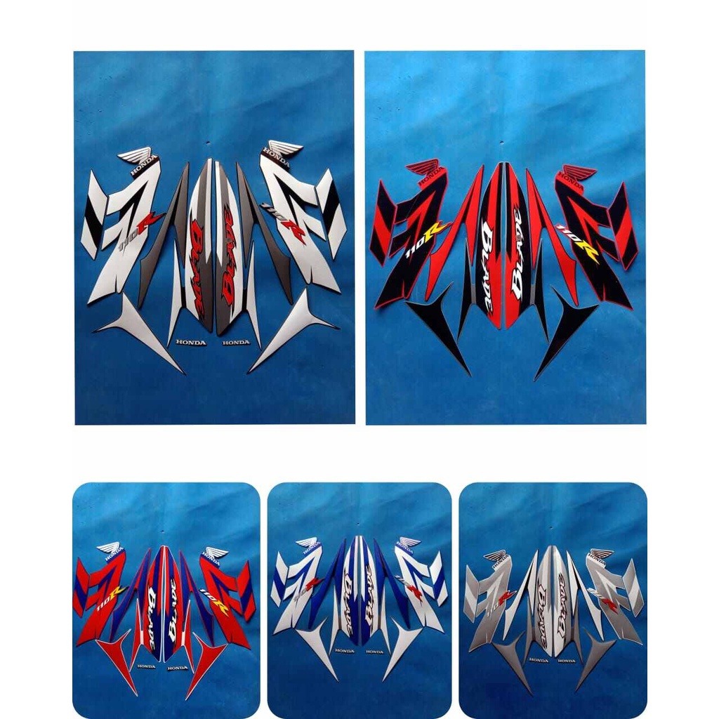 Jual Striping Stiker Lis Body Motor Full Set Honda Blade 110 R CW 2009