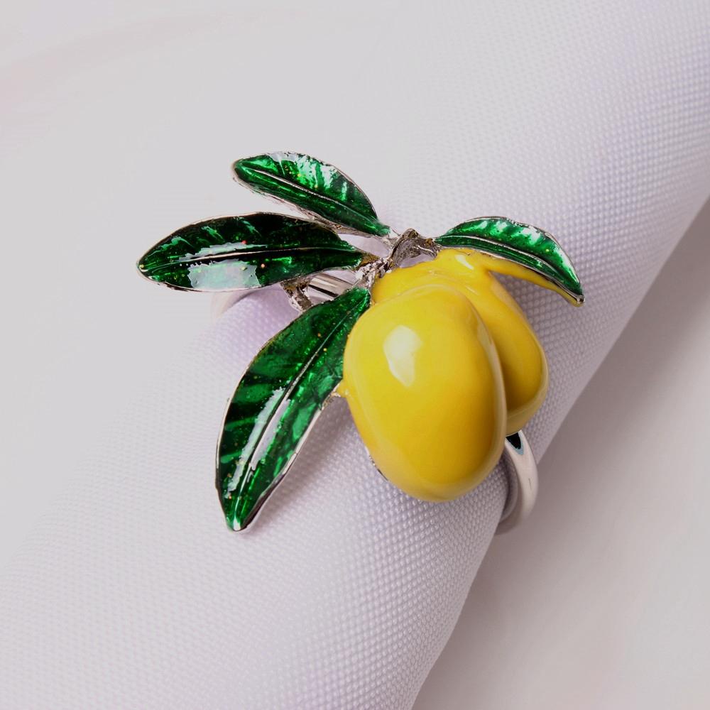 [Elegan] Serbet Cincin1/6PCS Lemon Restoran Pesta Pernikahan Aksesoris Hotel Serbet Gesper