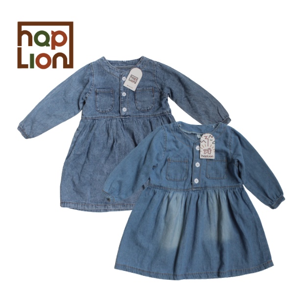 Dress Jeans Anak Perempuan Lengan Panjang Akira 1-6 Tahun | Haplion Kidswear