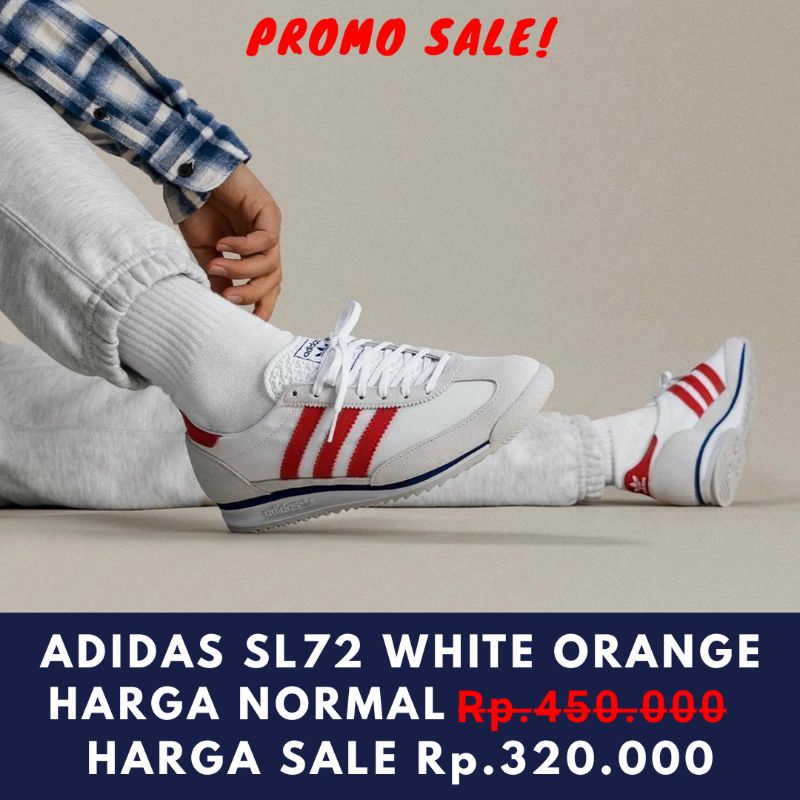 SEPATU ADIDAS SL72 WHITE ORANGE ORIGINAL