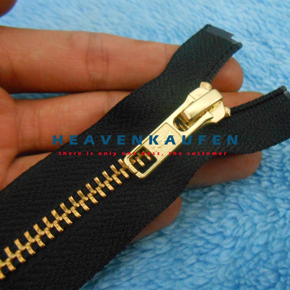 Resleting Zipper Jaket Besi YKK Gold Emas 70 cm