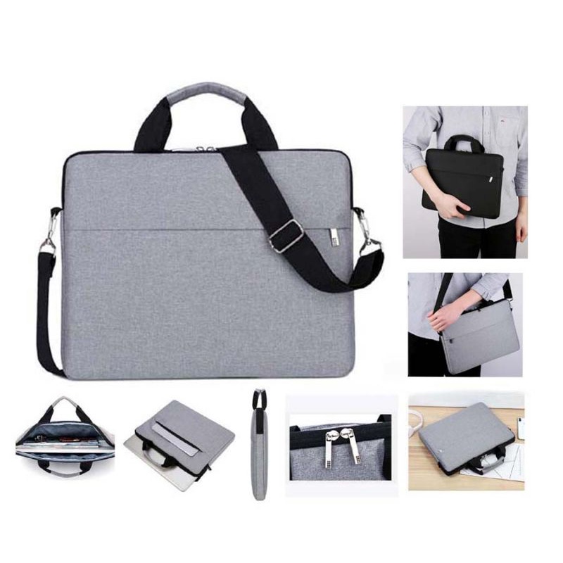 Tas Laptop Selempang Sleeve Case Nylon Waterproof 13 inch - Abu-abu