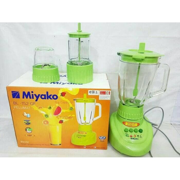 Blender Miyako Kaca Besar BL 152 GF 1.5 L 1.5 Liter 3 in 1 Dry Mill Wet Mill Gilingan Kering Basah