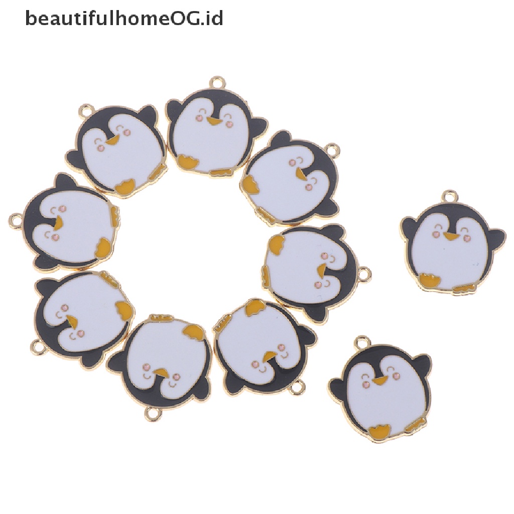 10pcs / set Liontin enamel Desain Kartun penguin charms Untuk Membuat Perhiasan