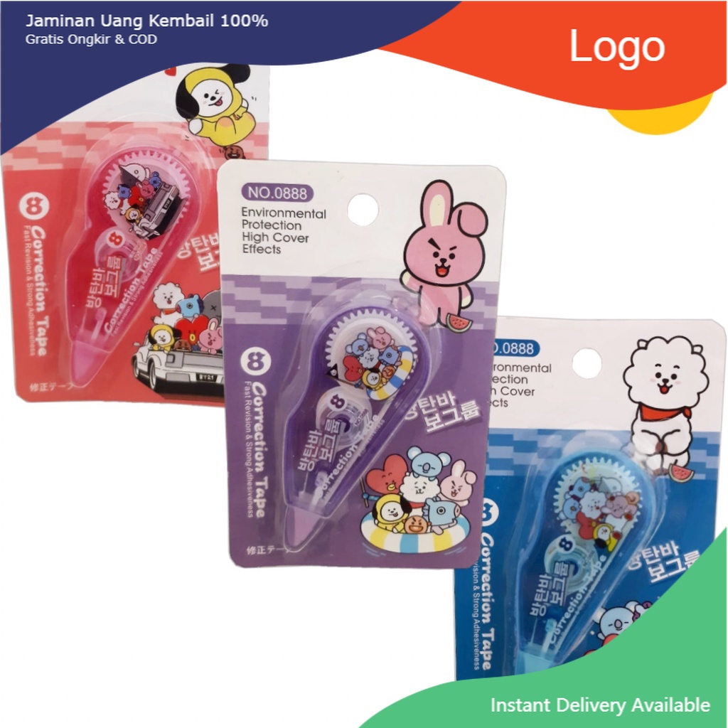 

Correction Tape/TipX/TipEx Kertas BTS BT21 BANGTAN BOYS COOKY TATA CHIMMY RJ MANG KOYA VAN 0888