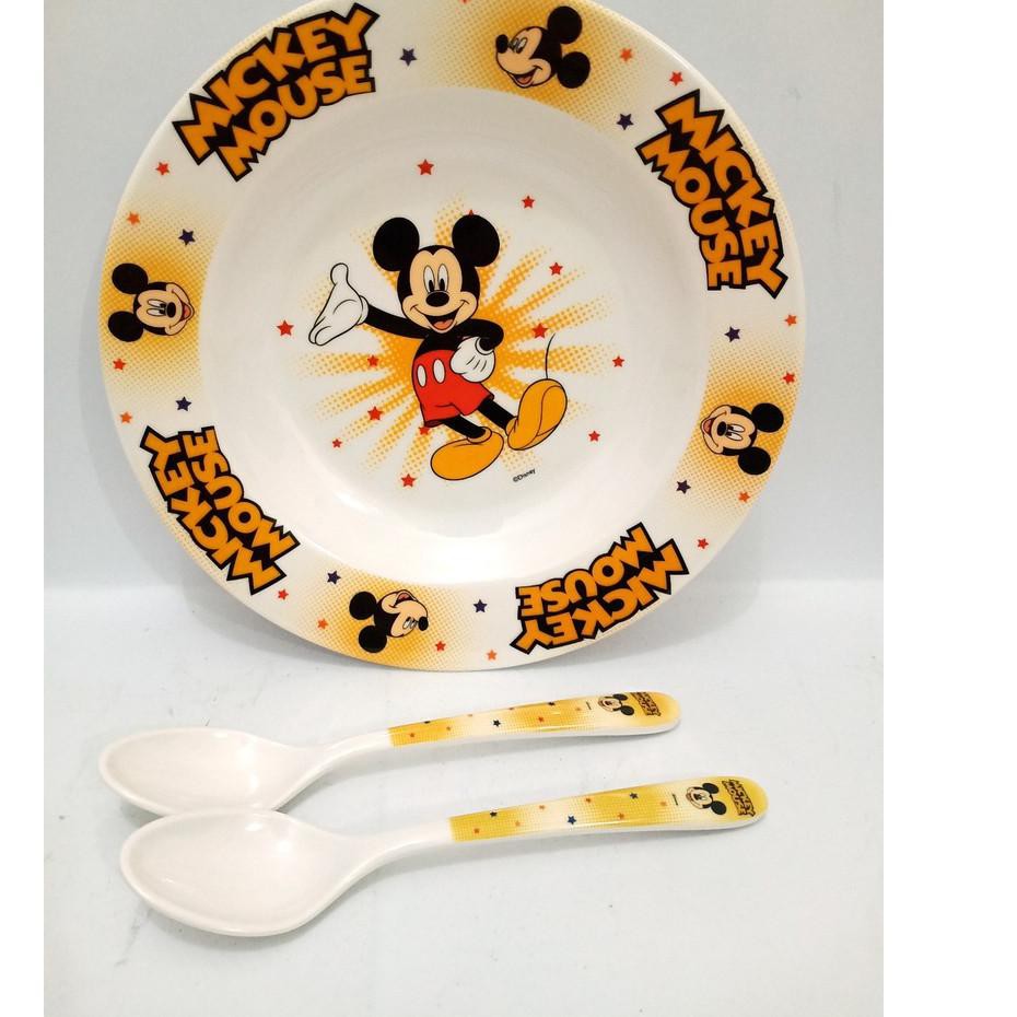 Paling Diminati SET PIRING + SENDOK MELAMIN KARAKTER MICKEY MOUSE
