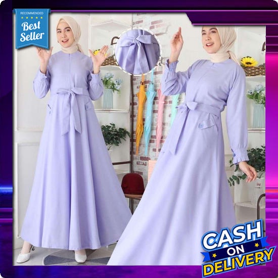 Baju Gamis Wanita Muslim Rachel Set Maxy Fashion Perempuan Dewasa Remaja Cewek Putri Ibu Modern Terb