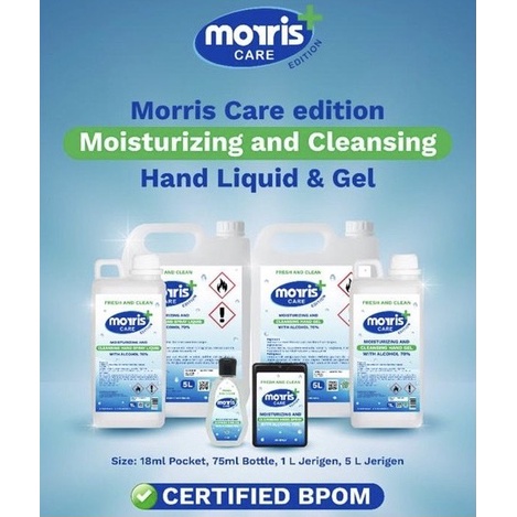 Morris Hand Sanitizer Moisturizing Cleansing Liquid / Cair 5 Liter