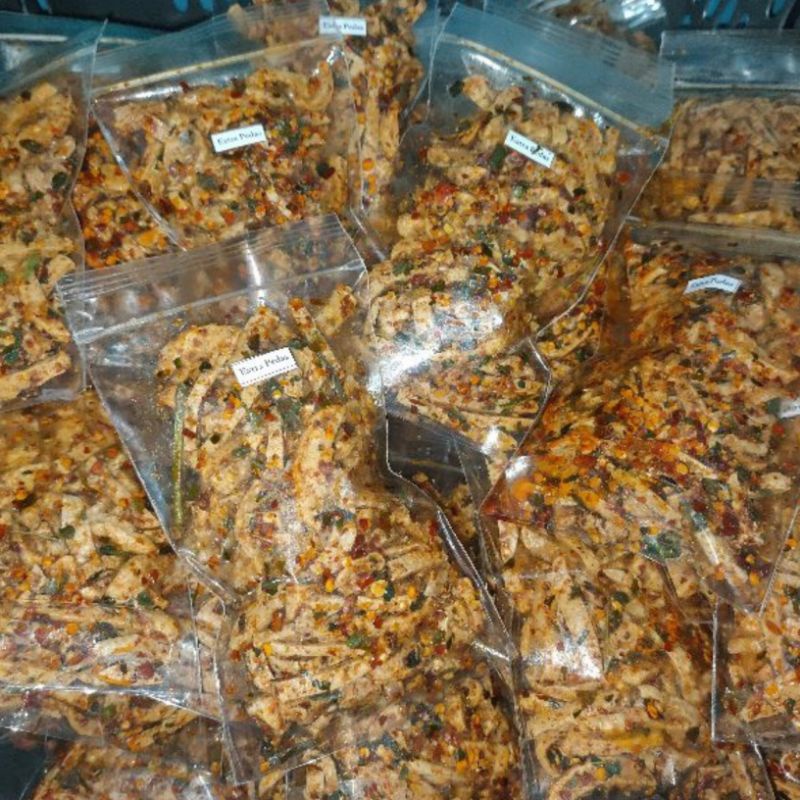 

Promo Basreng Pedas daun jeruk RESELLER 50PCS kemasan pouch 100 gr