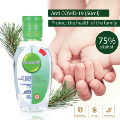 Hand Sanitizer 50ml &amp; 100ml 75% alkohol Wash Free Desinfeksi 99.9% Aman untuk Kulit