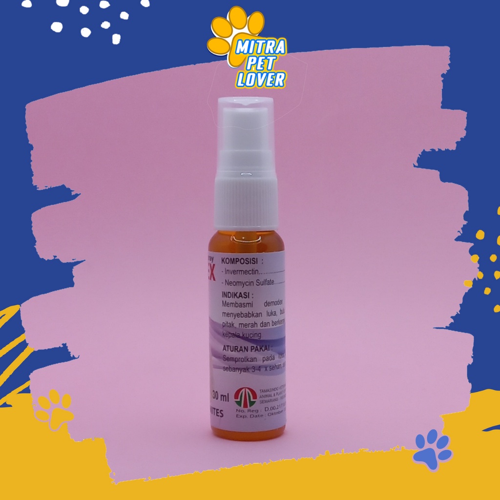 OBAT ANTI DEMODEX KUCING - DEMODEX SPRAY 30 ML - OBATI KUDIS LUKA SCABIES, SEMPROT ANTI KUTU TUNGAU BULU RONTOK BOTAK PITAK KULIT GATAL- MURAH GARANSI KUALITAS ASLI ORIGINAL - PET ANIMAL VETERINARY TAMASINDO VITAMIN HEWAN BINATANG PELIHARAAN MITRAPETLOVER