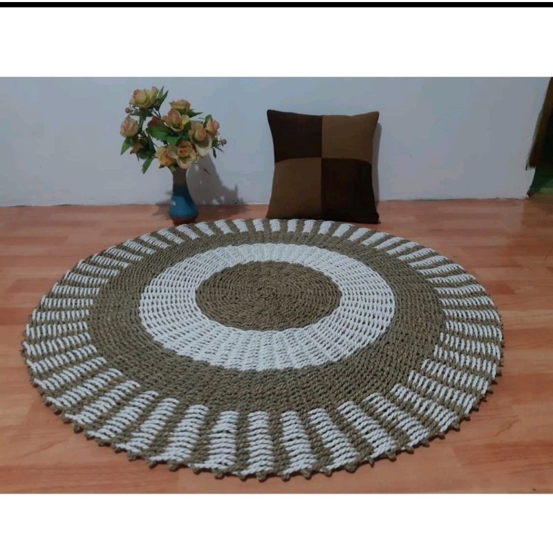 Karpet anyaman bulat/karpet/Dekorasi/Anyaman/Karpet anyaman/Karpet anyaman /Rug anyaman/Rug/tikar