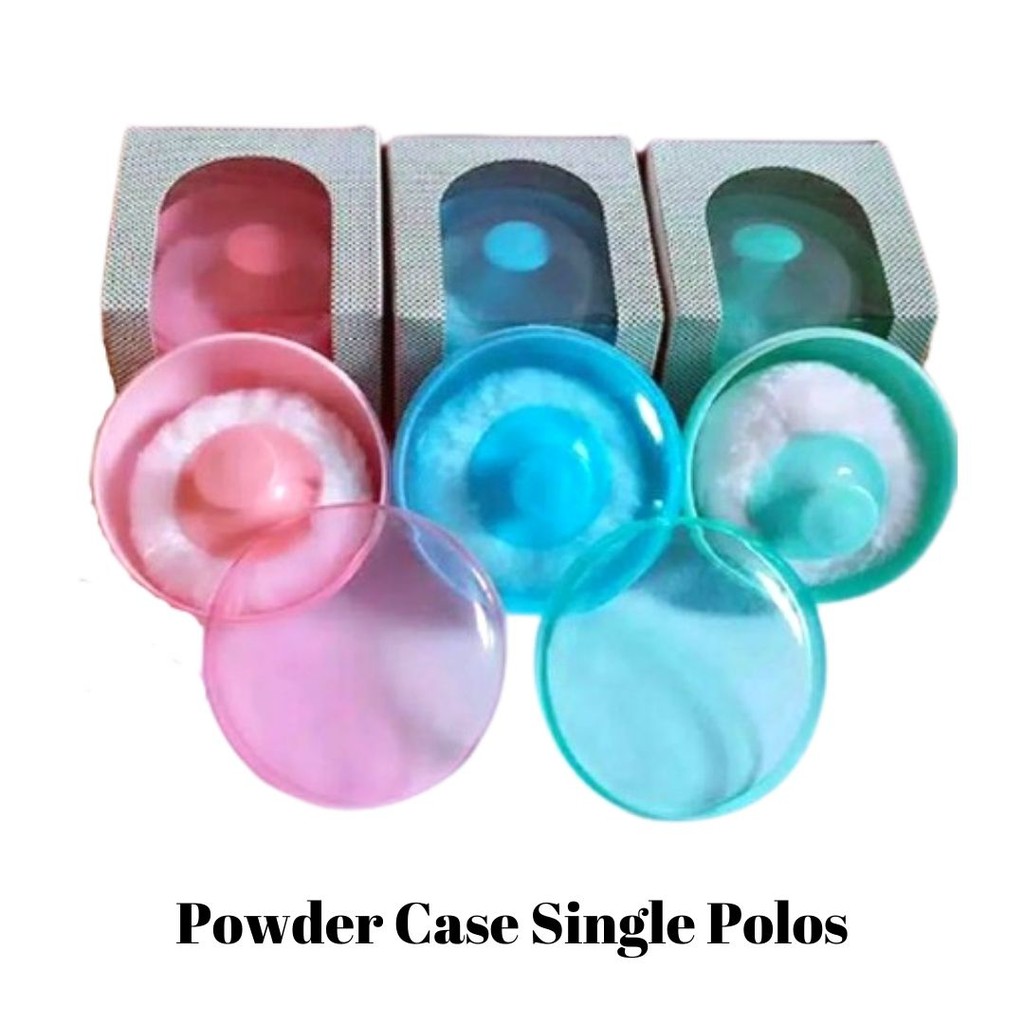 Tempat Wadah Bedak Bayi Murah Single- Powder Case Baby Bonus Puff Tebal