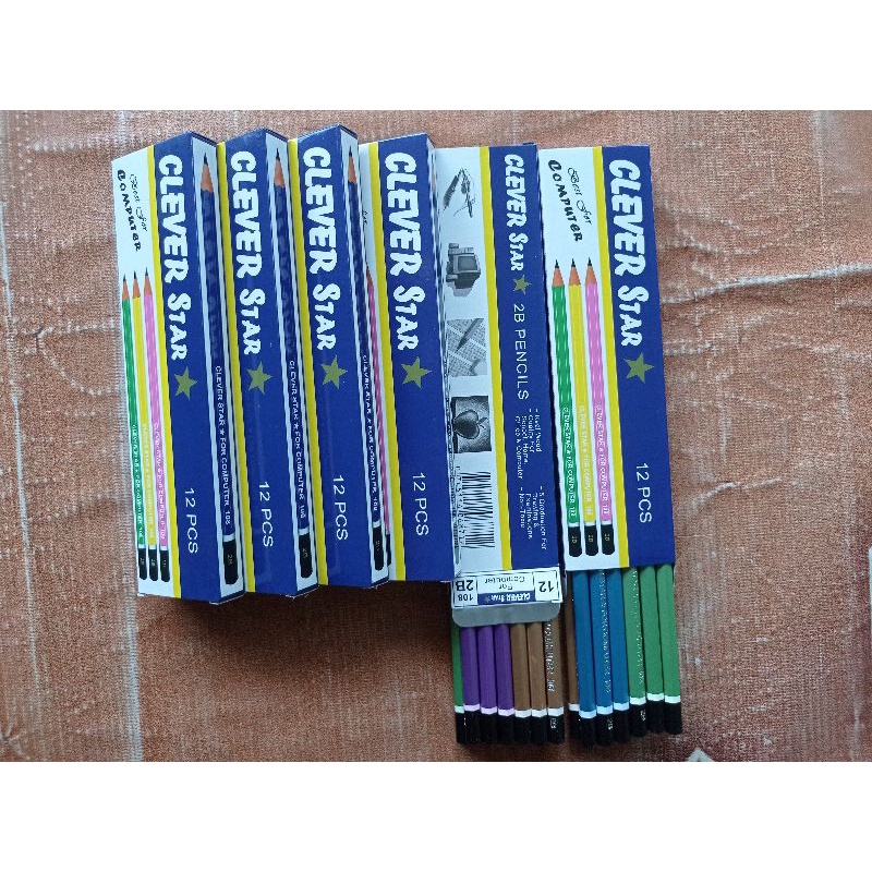 (12pcs) Pensil VANCO CLEVER STARK 2B Best Quality Warna-Warni Murah Grosir /Alat Tulis Pencil Untuk Komputer