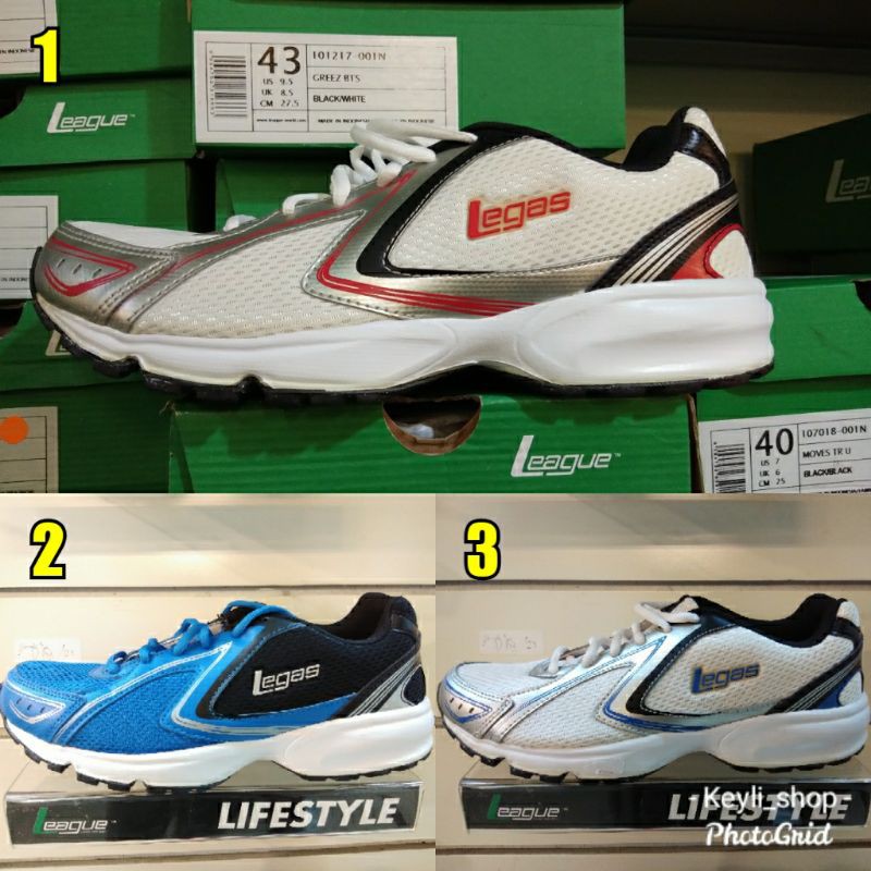 Sepatu League Legas Twister LA M Running Shoes Cowo Sneakers Pria White Blue Red Original Murah