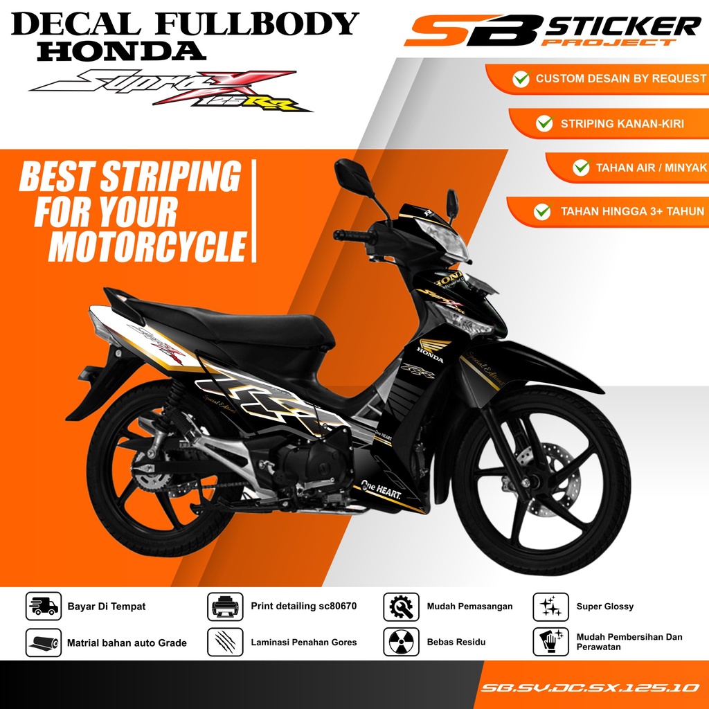 DECAL FULL BODY SUPRA X 125 - DECAL STICKER FULL BLOCK SUPRA X 125 2007-2013 RACING