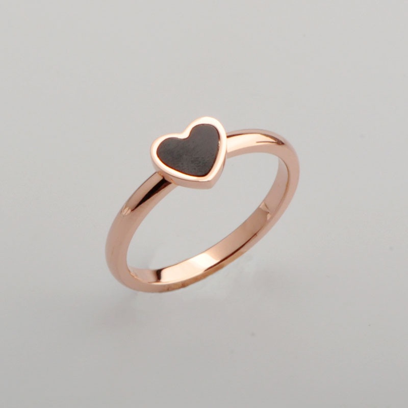 AZ211 [COD✔] Korean Cinta Hati Cincin Titanium Lapisan Emas Model 18k Rose Gold Cincin Aksesori