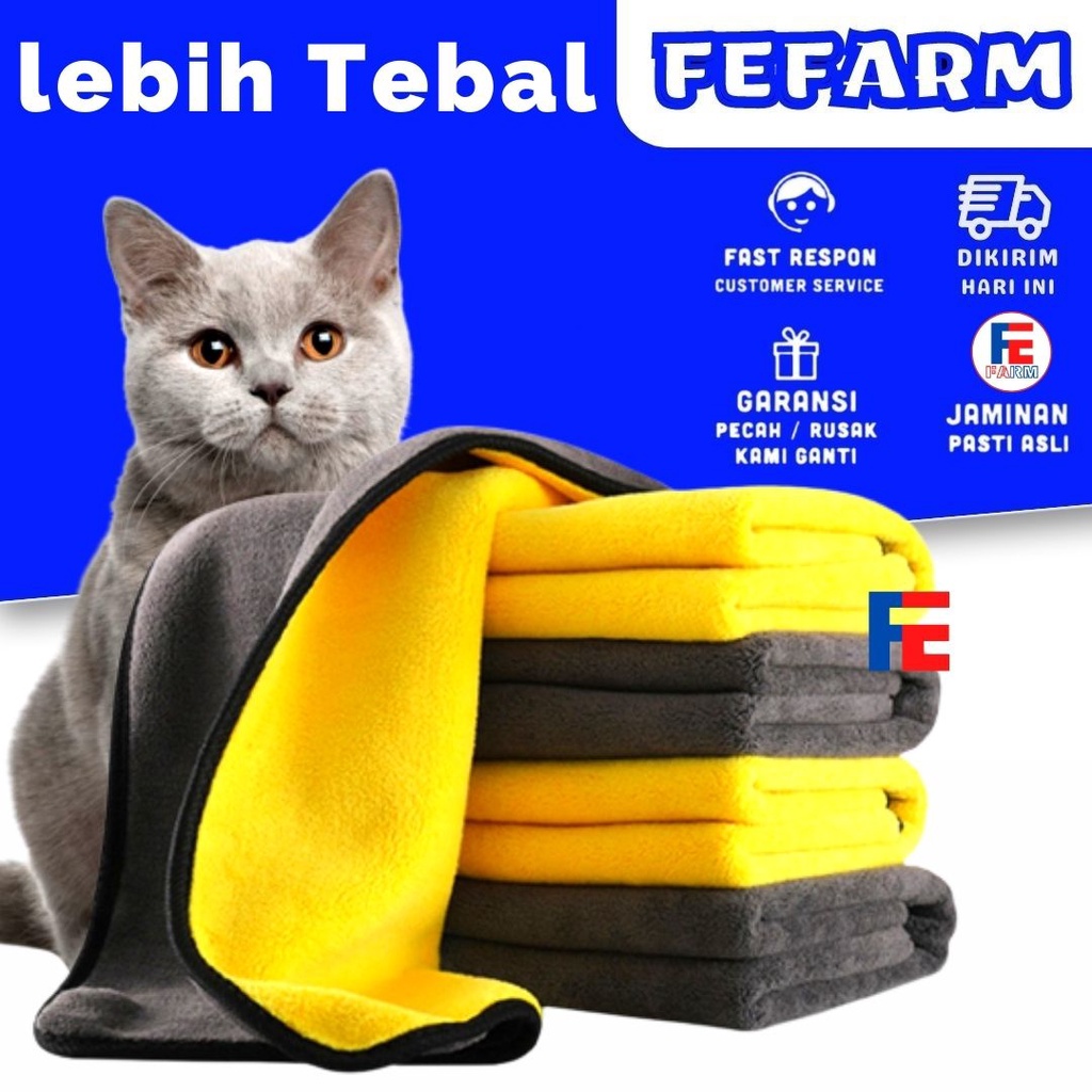 Handuk Anjing Kucing Handuk Kucing Microfiber Handuk Grooming Kucing Anjing Pet Towel FEFARM