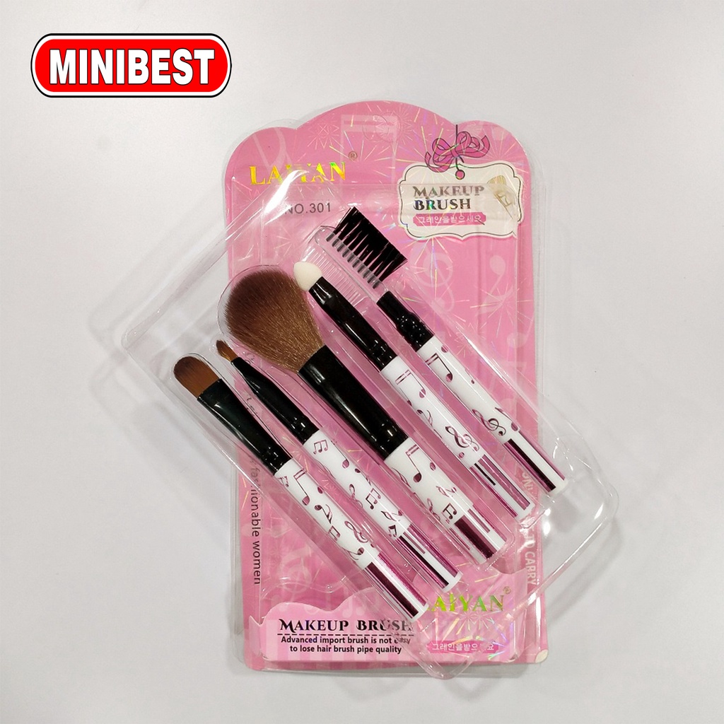 [MB] Kuas Make Up Brush 5pcs/set Kuas Makeup Eyebrow Brush Blush on Brush Eyeshadow Brush Sponge