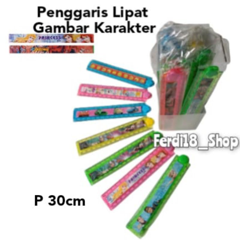 

Penggaris Lipat Karakter Anak Mistar Plastik 30 Cm