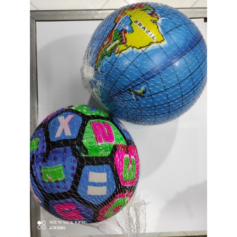 Mainan Anak Edufun Bola Karet Duri, Basket dan Motif Gratis Pentil Pompa