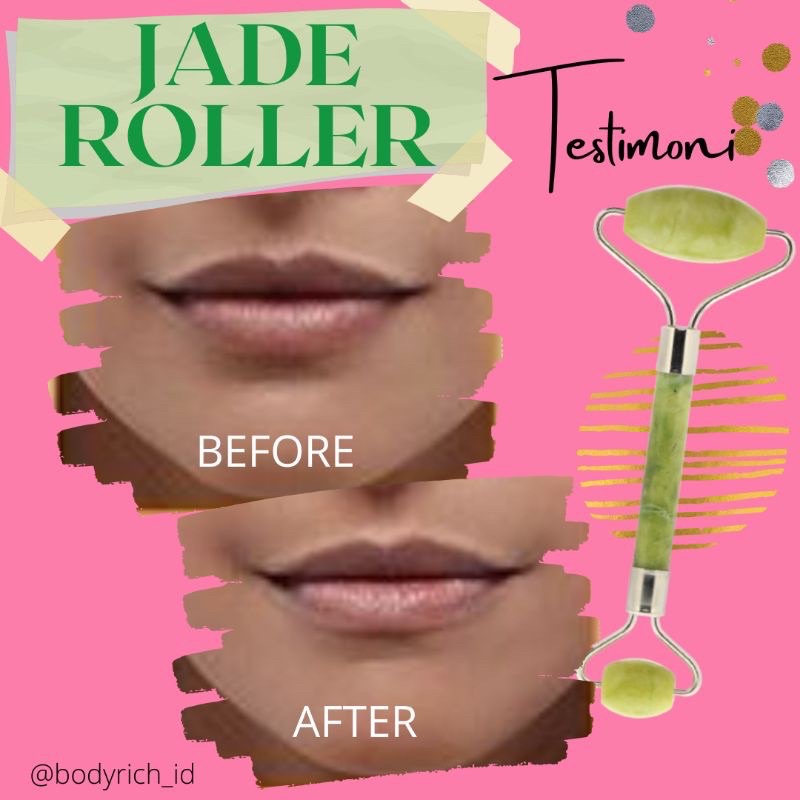 Alat Perawatan Muka Penirus Wajah Jade Roller Massage