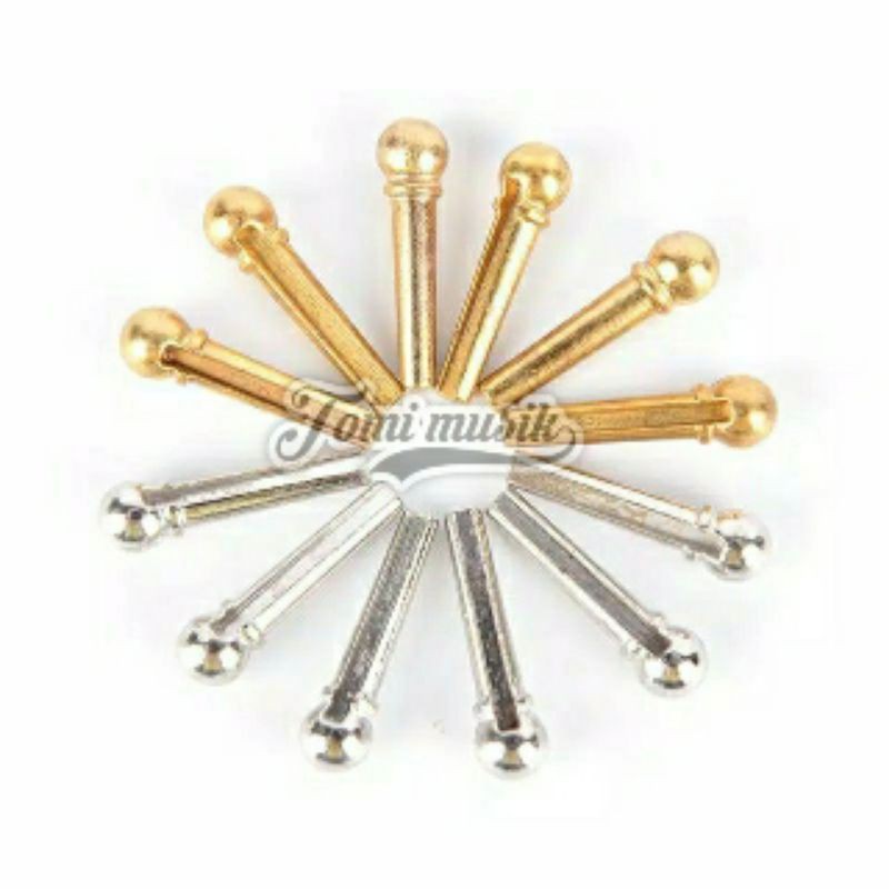 6Pcs Pin Bridge gitar Bahan besi untuk Gitar Akustik / Folk