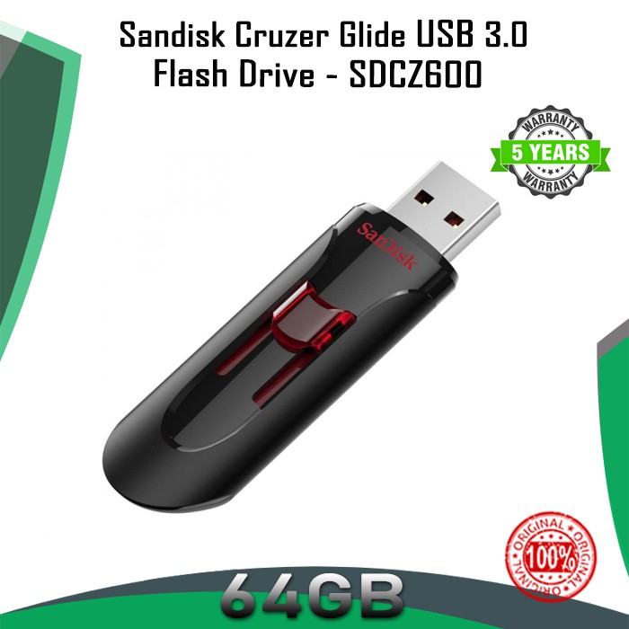 Flashdisk Flash Disk Drive 64 gb SANDISK CRUZER GLIDE USB 3.0 64GB flasdisk flesdisk