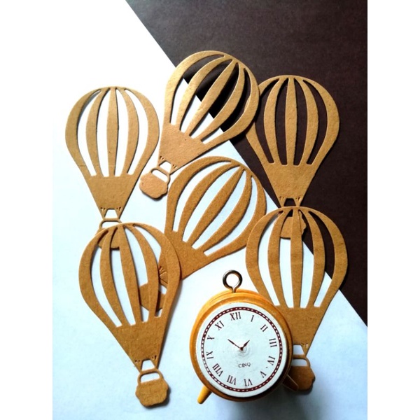 

6 pcs die cut paper hot air balon jurnal scraftbook